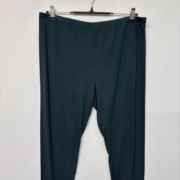 Eileen Fisher Women Pull On Ankle Leggings Size XL X-Large Dark Teal C046 -30 - Picture 12 of 16
